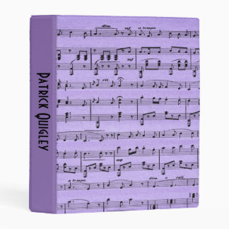 Purple Sheet Music Personalized Mini Binder