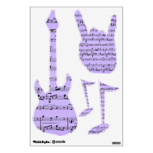 Purple Sheet Music Wall Decal