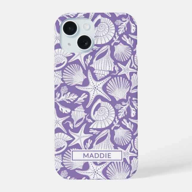 Purple Shells Personalized Iphone Case (Back)