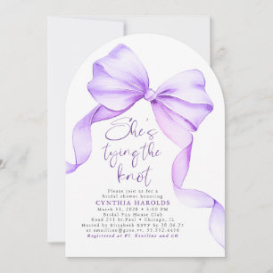 Purple She's Tying the Knot Bridal Shower Photo Invitation