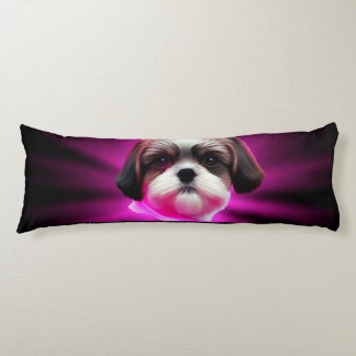 Purple Shih Tzu   Body Pillow