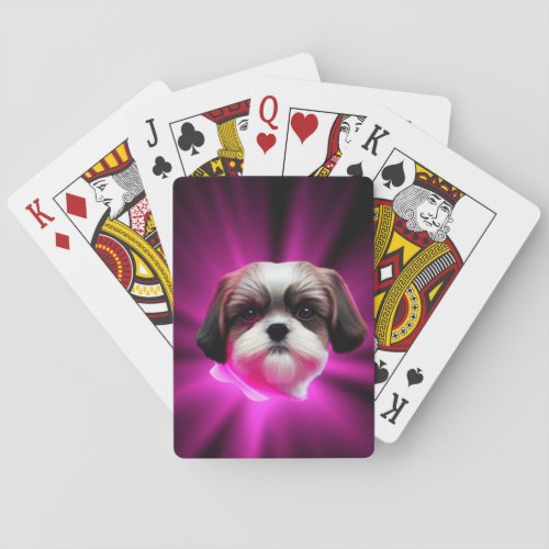 Purple Shih Tzu    Playing Cards