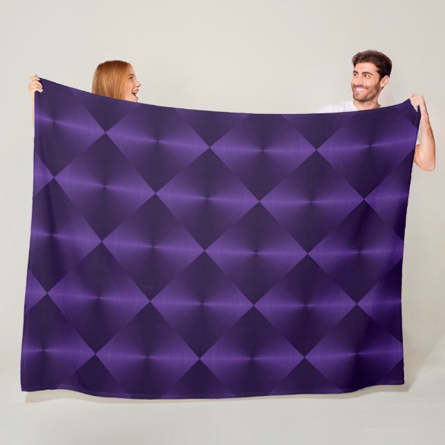 Purple Shimmer Blocks Tie Fleece Blanket (In Situ)