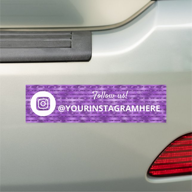 Purple Shimmer Social Media Instagram Car Magnet (In Situ)