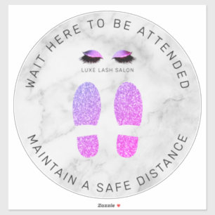 Purple Shine Beauty Salon Distancing Floor Marker Sticker