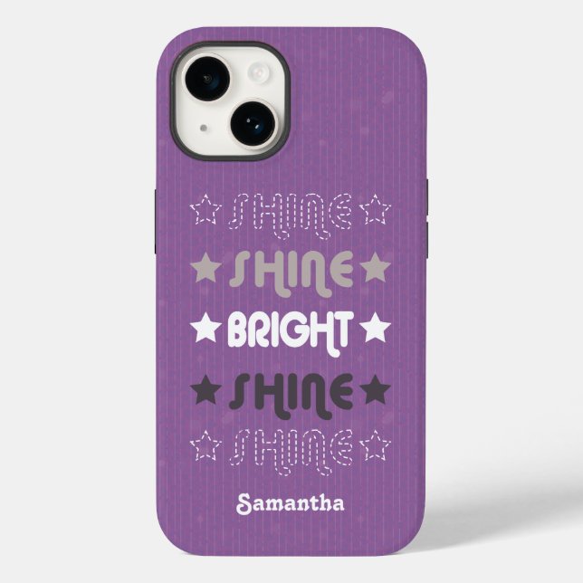 Purple Shine. Shine. Bright. Shine. Shine.  Case-Mate iPhone Case (Back)