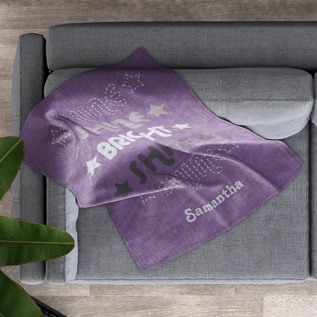 Purple Shine. Shine. Bright. Shine. Shine. Fleece Blanket (Creator Uploaded)