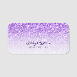 Purple Shiny Glitter Name Tag