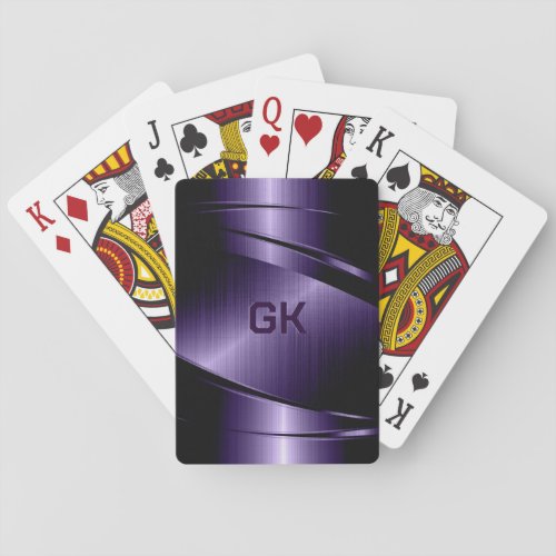 Purple Shiny Metallic Brushed Aluminum Look  Poker Cards