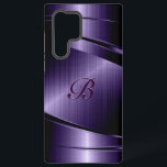 Purple Shiny Metallic Brushed Aluminum Look Samsung Galaxy S22 Ultra Case<br><div class="desc">Shiny purple metallic brushed aluminum look. Custom and optional monogram. Cool masculine design. Available on other products. Metallic looking image and not real metal to metallic finish.</div>