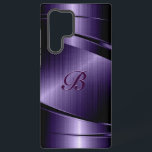 Purple Shiny Metallic Brushed Aluminum Look Samsung Galaxy S22 Ultra Case<br><div class="desc">Shiny purple metallic brushed aluminum look. Custom and optional monogram. Cool masculine design. Available on other products. Metallic looking image and not real metal to metallic finish.</div>