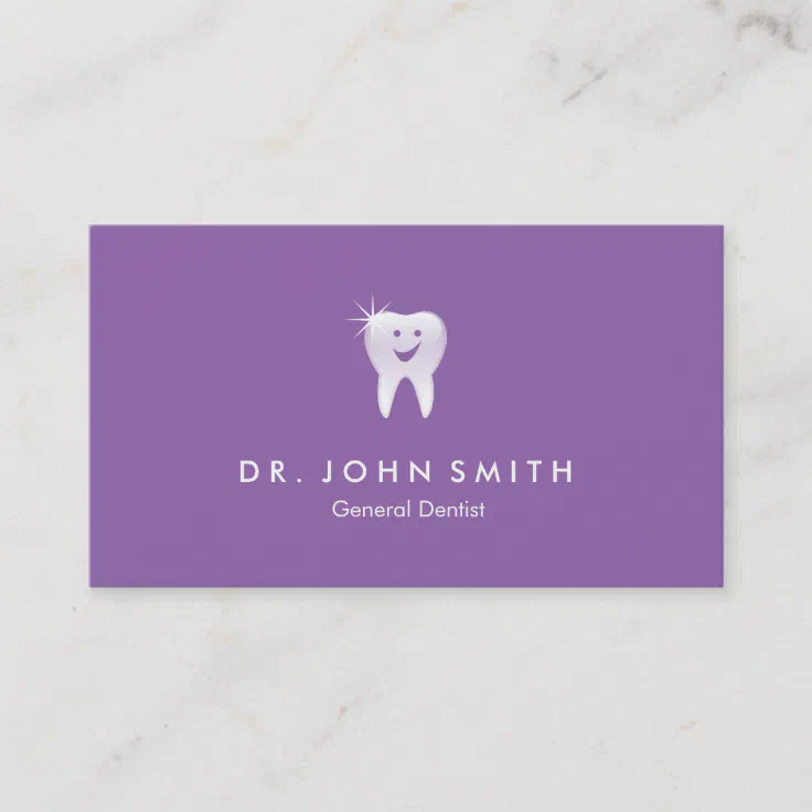 Purple Shiny Smiling Tooth Dental Appointment | Zazzle