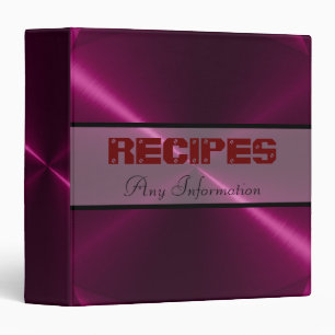 Purple Shiny Stainless Steel Metal 2 3 Ring Binder