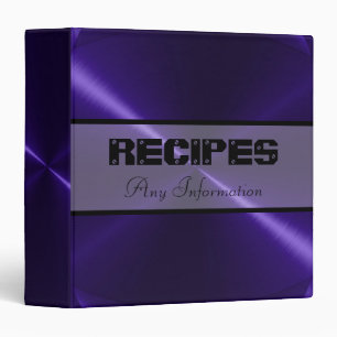 Purple Shiny Stainless Steel Metal 2 Binder