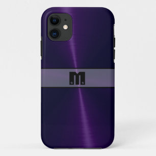 Purple Shiny Stainless Steel Metal 6 iPhone 11 Case