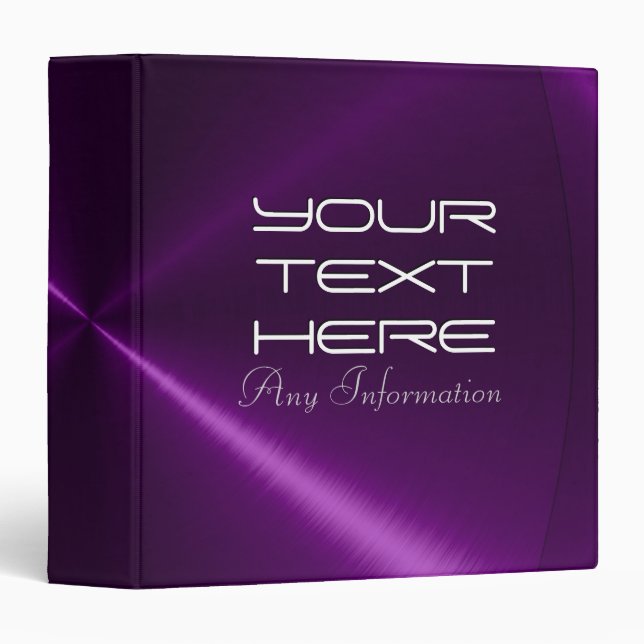 Purple shiny stainless steel metal binders (Front/Spine)