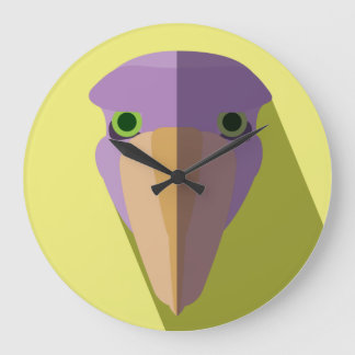 Purple Shoebill Stork Icon Large Clock