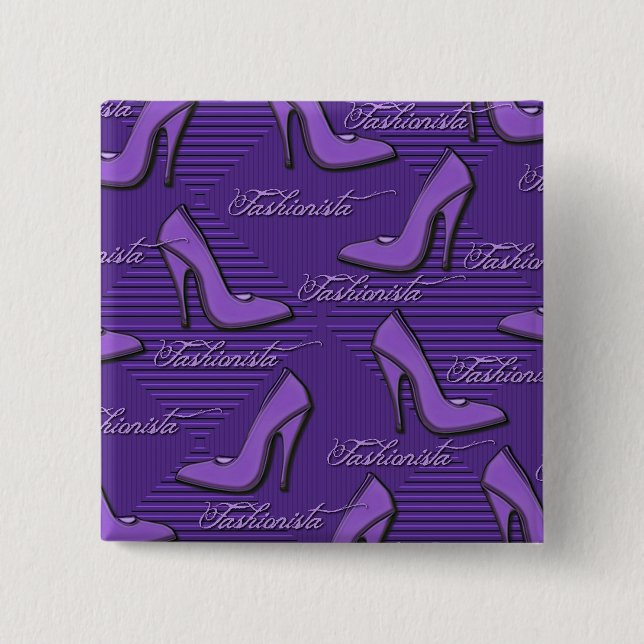 Purple Shoes-Fashionista-Button Button (Front)