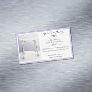 Purple Shower Chair Senior Care Equipment Medical  Business Card Magnet