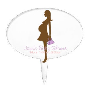 Purple Silhouette Baby Shower Cake Toppers