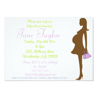 Pregnant Silhouette Invitations 6