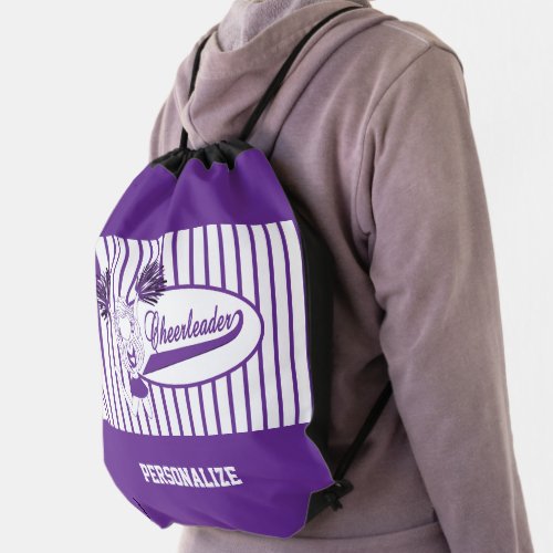 Purple Silhouette Cheerleader Girl Backpack