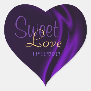 Purple Silk Heart Candy Buffet Sticker by TheInspiredEdge at Zazzle