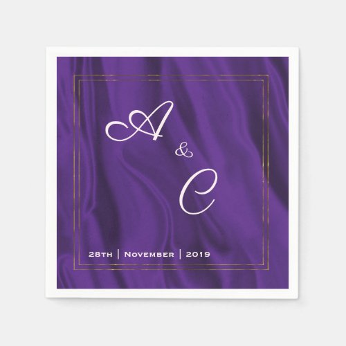 Purple Silk Monogrammed Wedding