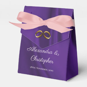 Purple Silk Wedding Favor Boxes