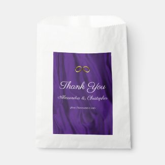 Purple Silk Wedding Thank You