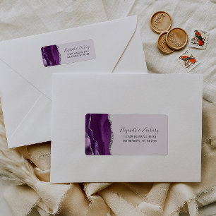 Purple Silver Agate Lavender Return Address Label