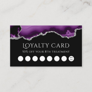 purple silver agate on black loyalty card