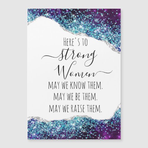 Purple Silver Agate Strong Women Quote Gift Idea