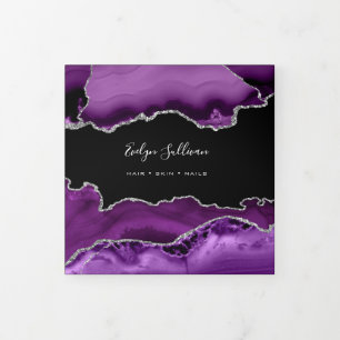 purple silver Agate Trifold Brochure