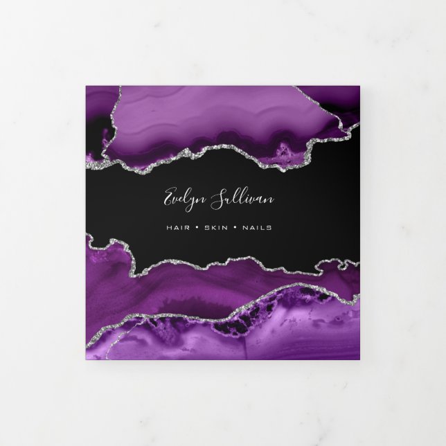 purple silver Agate Trifold Brochure (Cover)