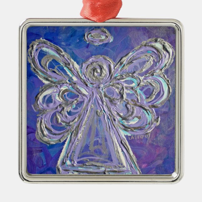 Purple Silver Angel Ornament (Front)