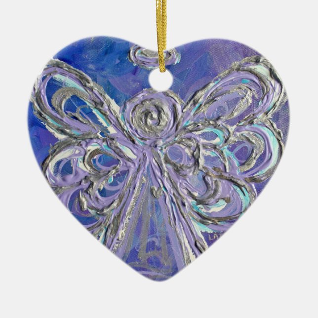 Purple Silver Angel Ornament (Front)