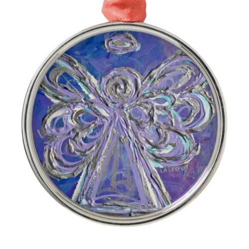 Purple Silver Angel Ornament