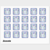 Purple Silver Aqua Glitter LOOK Snowflakes Sticker (Sheet)