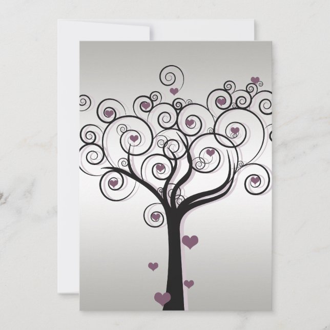 Purple Silver Black Post Wedding Celebration Invitation (Front)