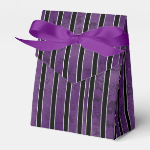 PURPLE SILVER BLACK SPOOKY HALLOWEEN STRIPES FAVOR BOXES