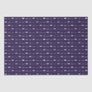 Purple & Silver Blue Evil Eye Lashes Nazar Mati Tissue Paper