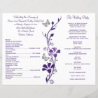 Purple Silver Butterfly Floral Wedding Program