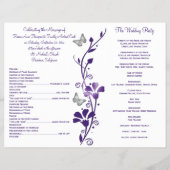 Purple Silver Butterfly Floral Wedding Program (Back)