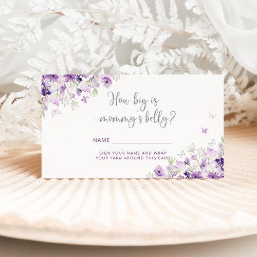 Purple silver Butterfly how big is mommys belly Enclosure Card