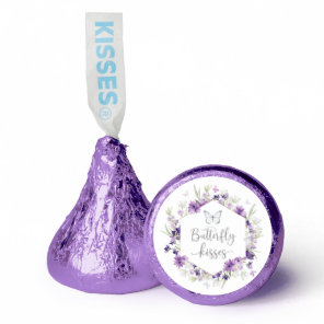 Purple silver Butterfly kisses baby shower Hershey®'s Kisses®