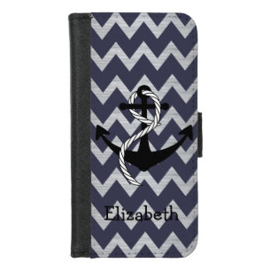 Purple & Silver Chevron Nautical Phone Case