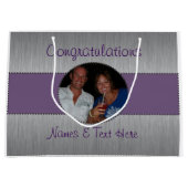 Purple & Silver Custom Picture Gift Bag (Front)