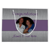 Purple & Silver Custom Picture Gift Bag (Back)
