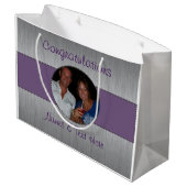Purple & Silver Custom Picture Gift Bag (Back Angled)